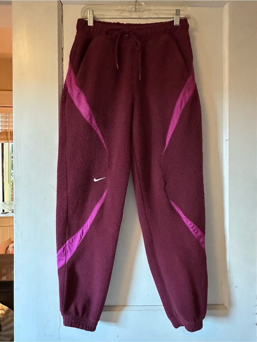 NIKE Burgundy and Pink Fleece Pants